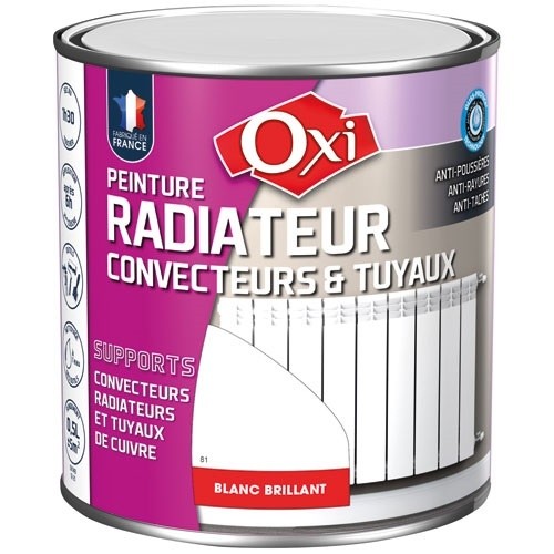 OXI Peinture radiateur convecteurs & tuyaux 0.5 L Brillant - Blanc