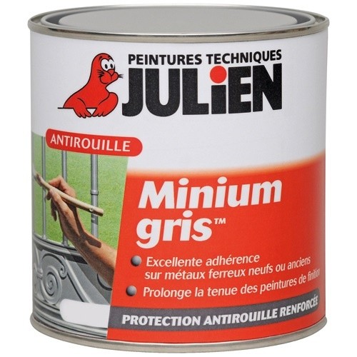 Julien Peinture primaire antirouille 2,5 L Minium Mat - Gris Bleuté
