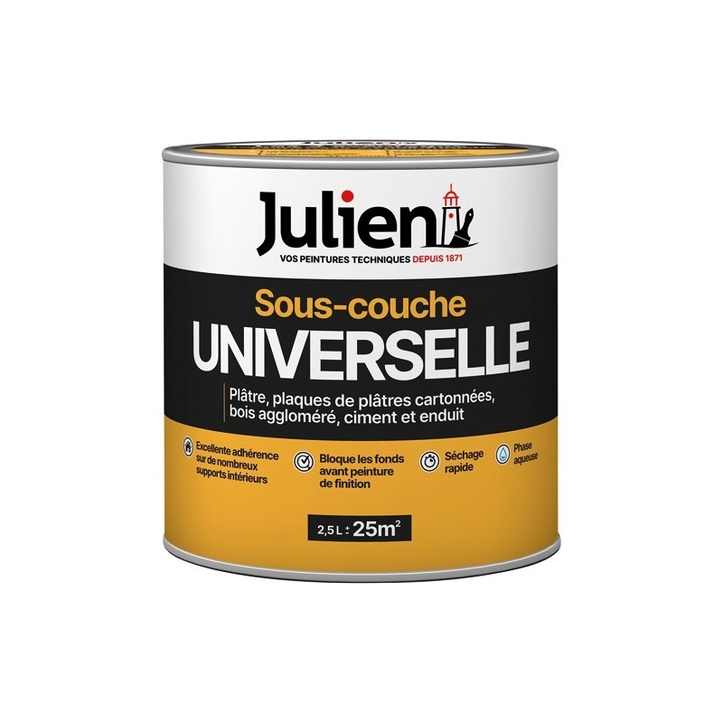 Julien Peinture sous-couche Universelle 2,5 L Mat - Blanc
