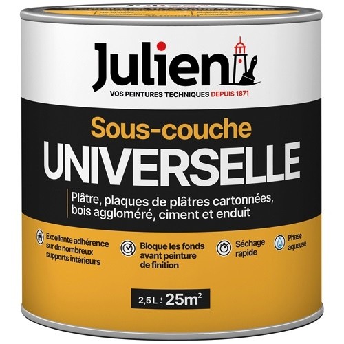 Julien Peinture sous-couche Universelle 2,5 L Mat - Blanc