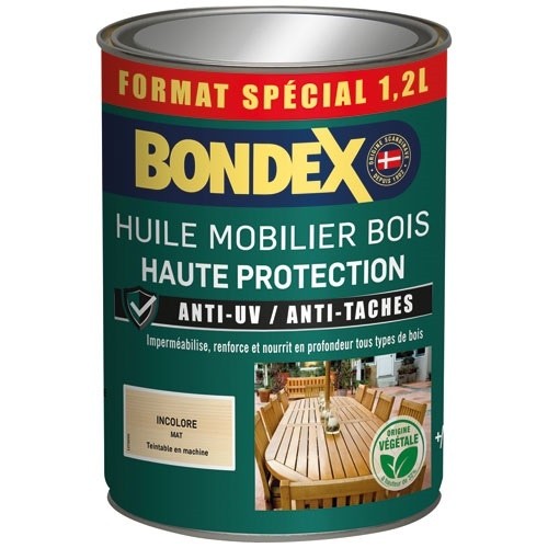Bondex Huile Mobilier Bois 1,2 L Mat - Incolore