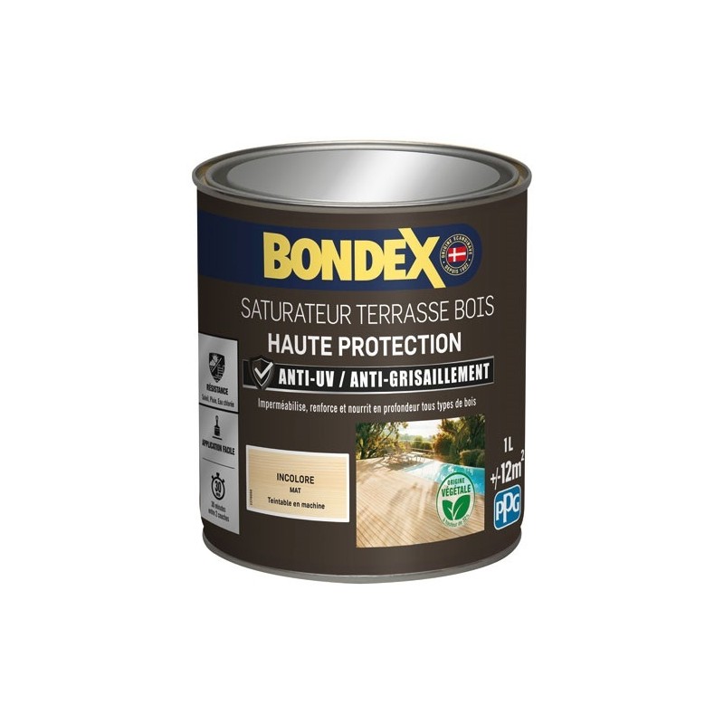 Bondex Saturateur Terrasse Bois 1 L Mat - Incolore
