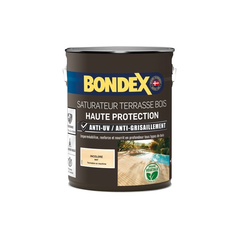 Bondex Saturateur Terrasse Bois 5 L Mat - Incolore
