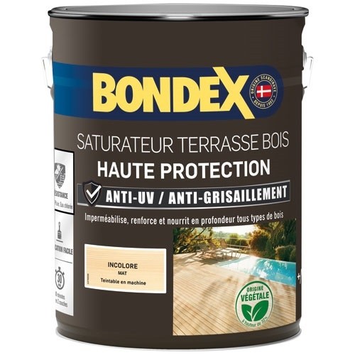 Bondex Saturateur Terrasse Bois 5 L Mat - Incolore