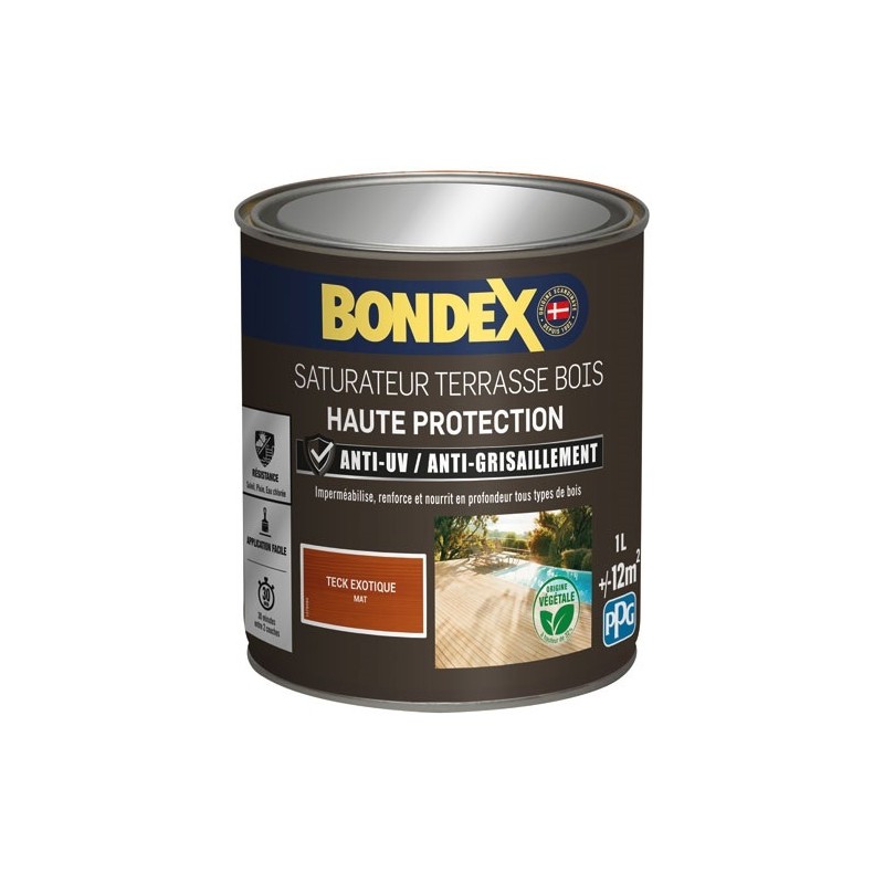 Bondex Saturateur Terrasse Bois 1 L Mat - Teck Exotique