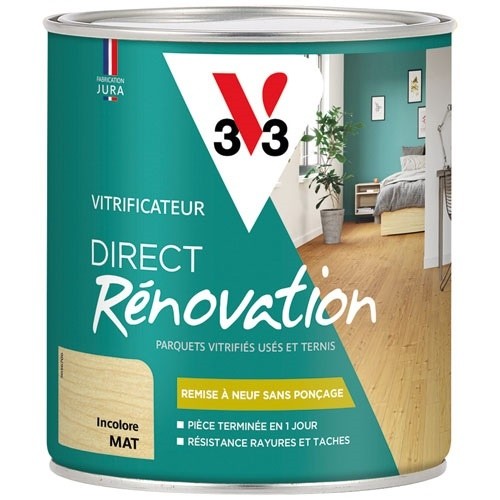 V33 Vitrificateur Direct Rénovation 0,75 L Mat - Incolore