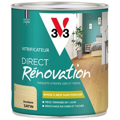 V33 Vitrificateur Direct Rénovation 0,75 L Satin - Incolore