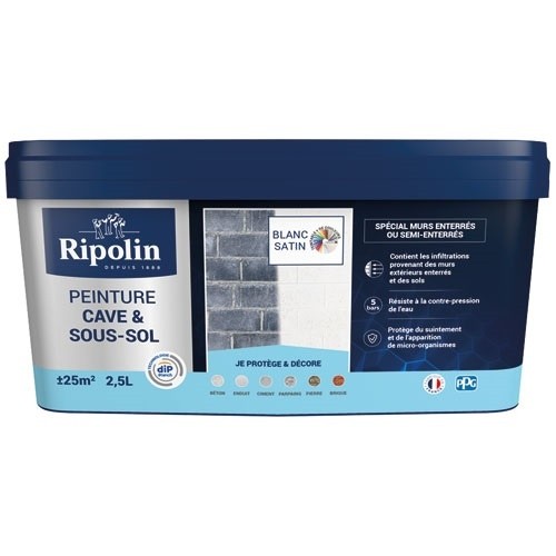 Ripolin Peinture spéciale cave et sous-sol 2,5 L Satin - Blanc