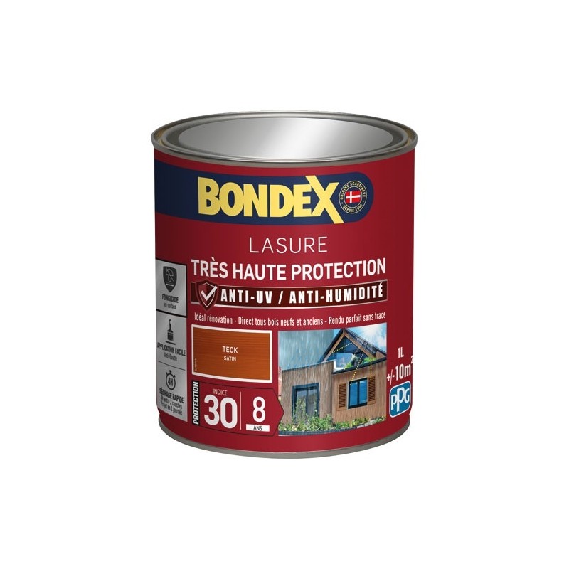 Bondex lasure ind 30 / 8 ans 1 L teck