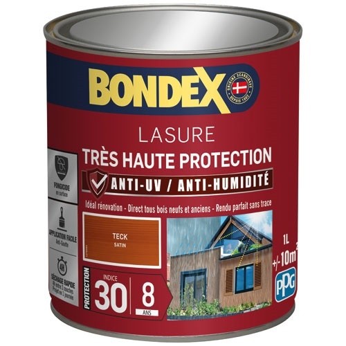 Bondex lasure ind 30 / 8 ans 1 L teck