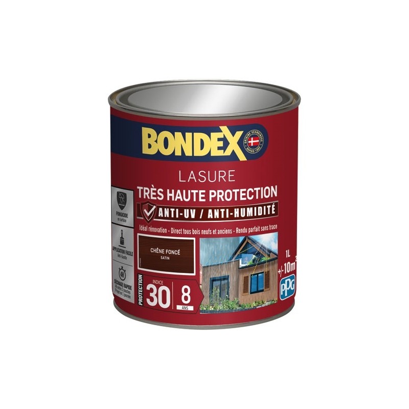 Bondex lasure ind 30 / 8 ans 1 L chêne foncé