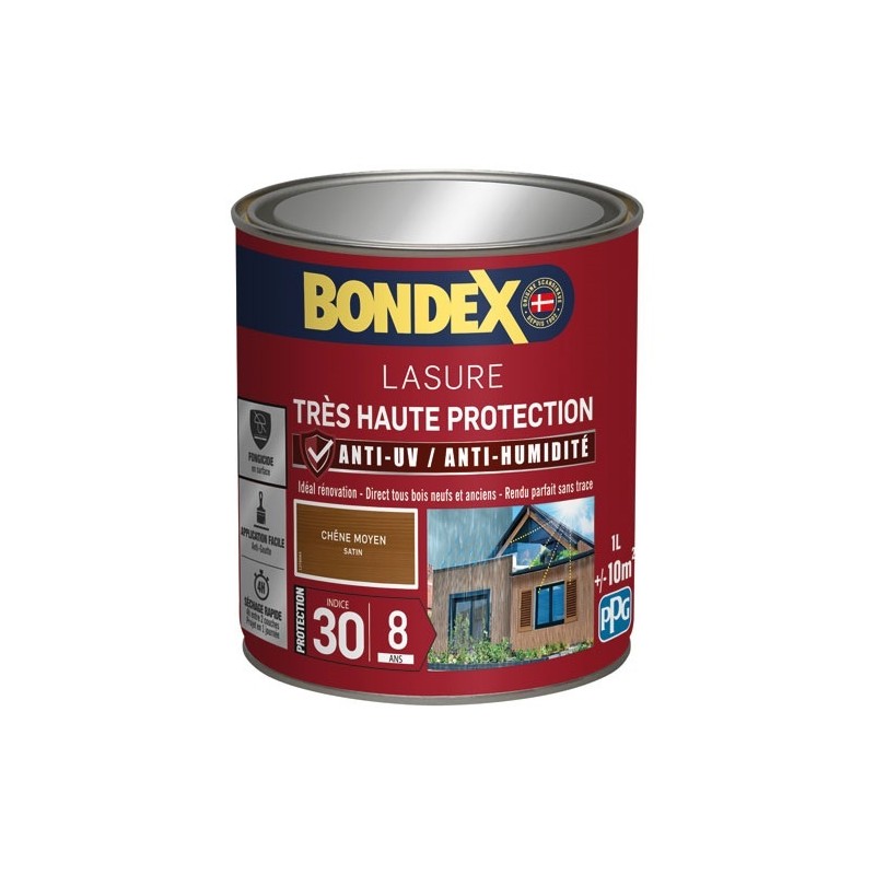 Bondex lasure ind 30 / 8 ans 1 L chêne moyen