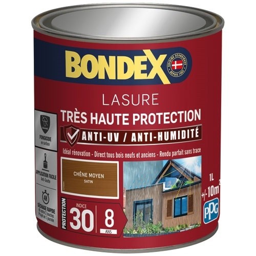 Bondex lasure ind 30 / 8 ans 1 L chêne moyen