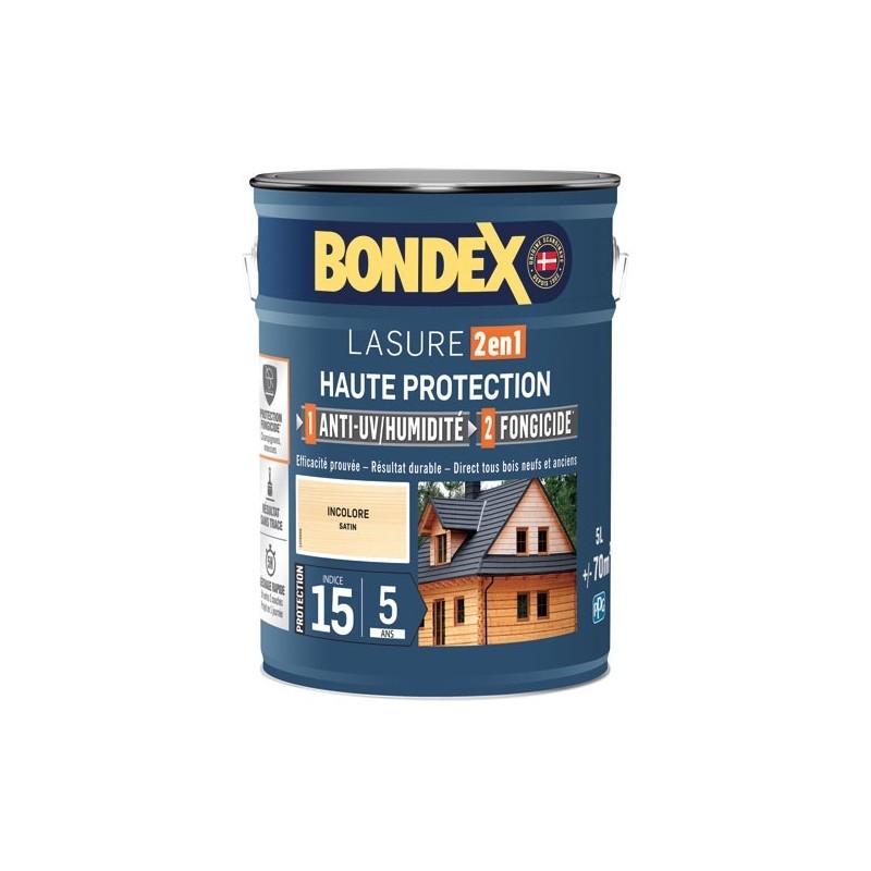 Bondex Lasure 2-en-1 indice 15 / 5 ans 5 L incolore