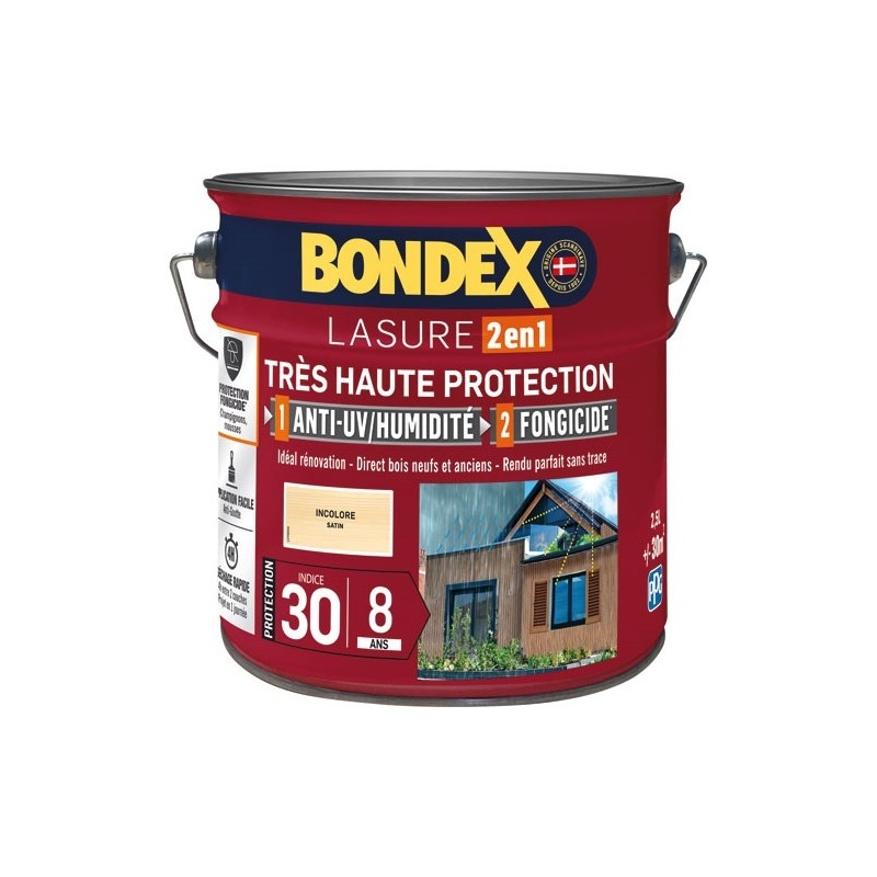 Bondex lasure ind 30 / 8 ans 2.5 L incolore
