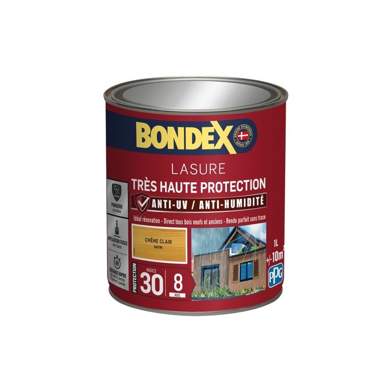 Bondex lasure ind 30 / 8 ans 1 L chêne clair