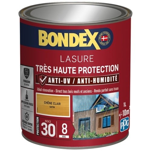 Bondex lasure ind 30 / 8 ans 1 L chêne clair