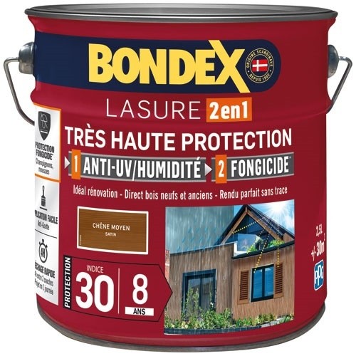 Bondex lasure ind 30 / 8 ans 2.5 L chêne moyen