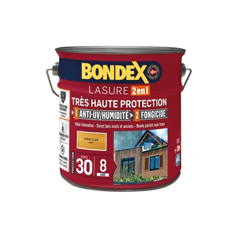 Bondex lasure ind 30 / 8 ans 2.5 L chêne clair