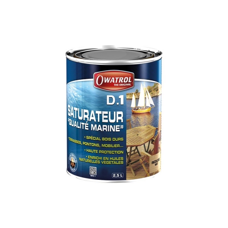 OWATROL D1 saturateur bois durs extérieur 2.5 L incolore mat