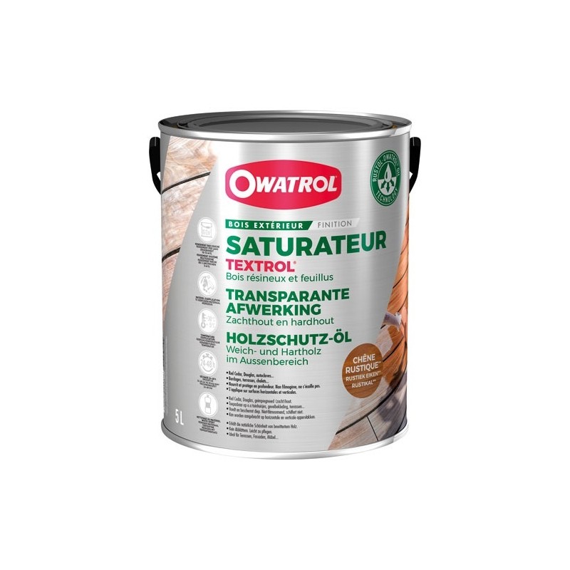 OWATROL Textrol saturateur bois extérieur 5 L chêne rustique
