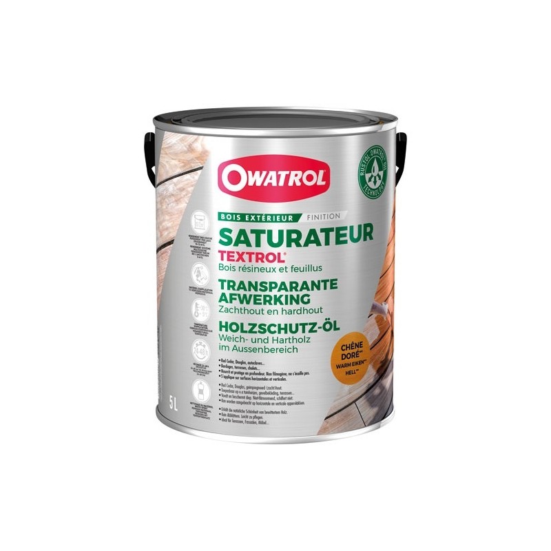 OWATROL Textrol saturateur bois extérieur 5 L chêne doré