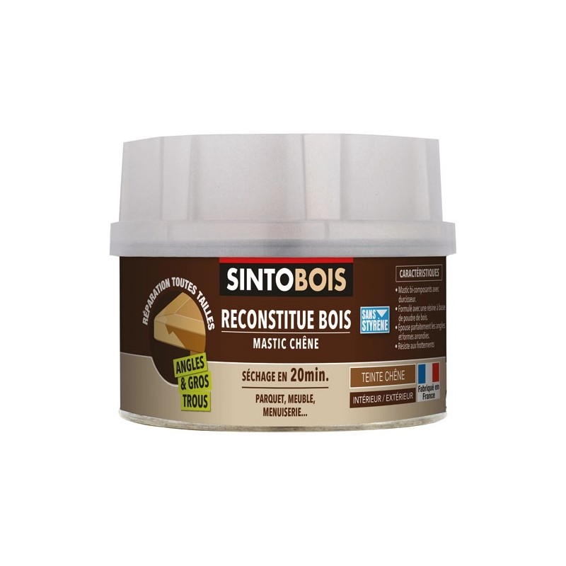 SINTOBOIS Mastic bois chêne 550 g reconstitue bois