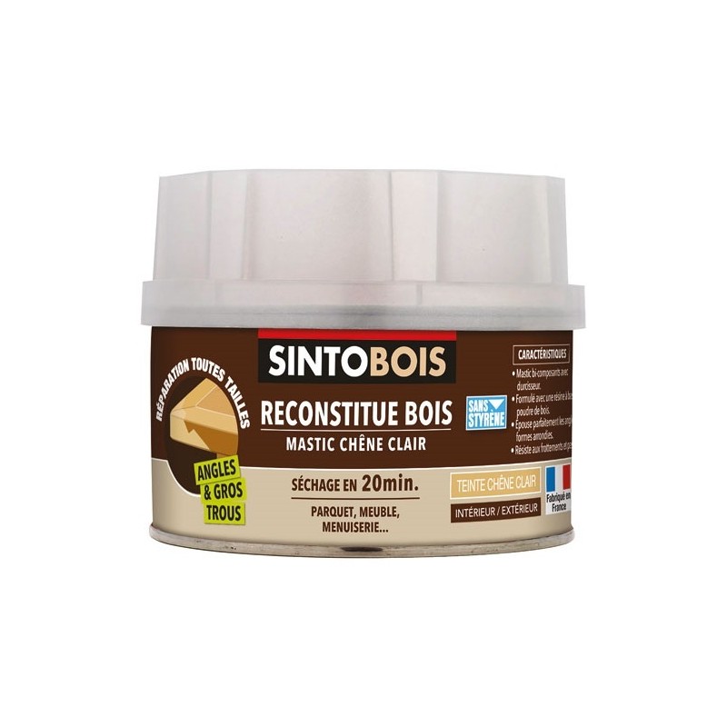SINTOBOIS Mastic chêne clair 190 g reconstitue bois