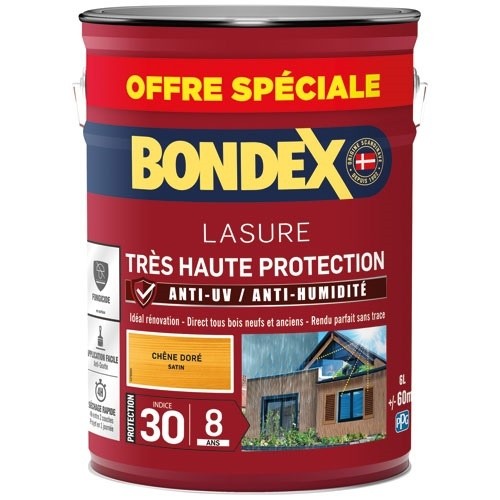 Bondex lasure ind 30 / 8 ans 6 L chêne doré