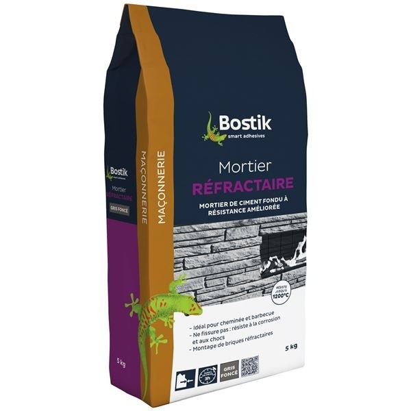 Bostik Mortier réfractaire 5kg