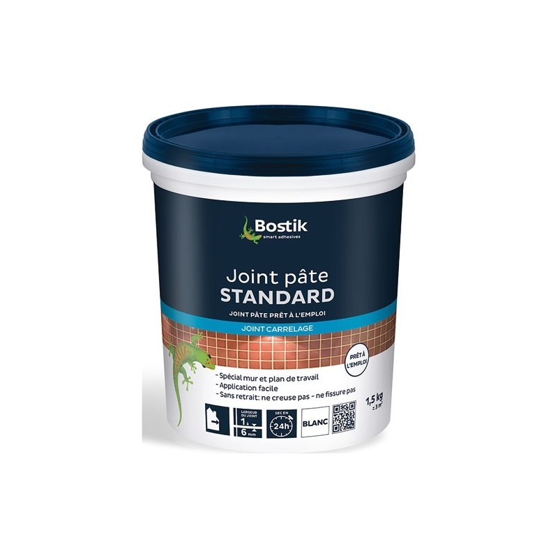 Bostik Joint carrelage blanc - pâte 1,5 Kg