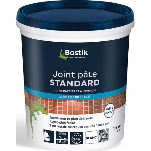 Bostik Joint carrelage blanc - pâte 1,5 Kg