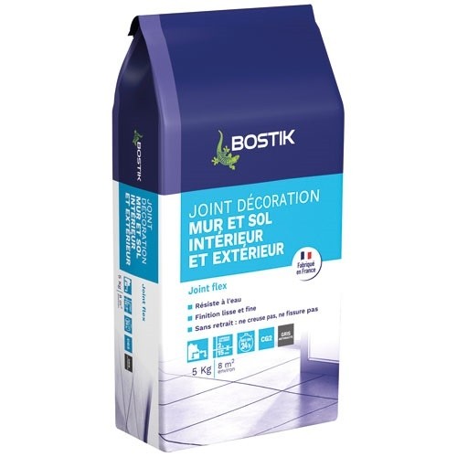 Bostik Joint de décoration flex anthracite sac papier 5 kg