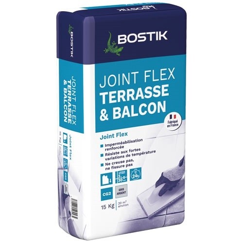 Bostik Joint terrasse flex gris argent sac papier 15 kg