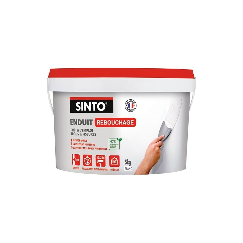 SINTO Enduit de rebouchage intérieur pâte 5kg