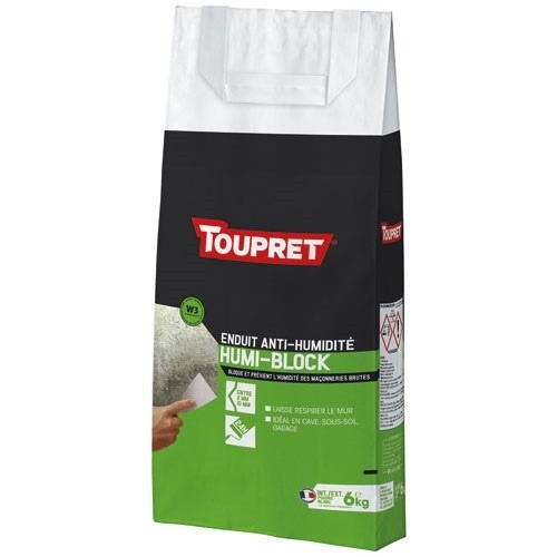 Toupret Enduit antihumidité - intérieur et extérieur - 6 Kg - blanc