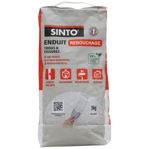 SINTO Enduit de rebouchage interieur poudre 5kg