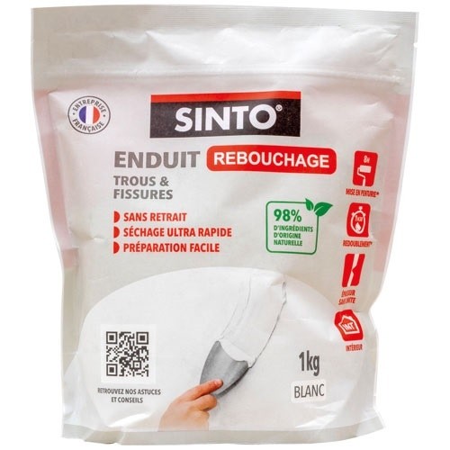 SINTO Enduit de rebouchage interieur poudre 1kg