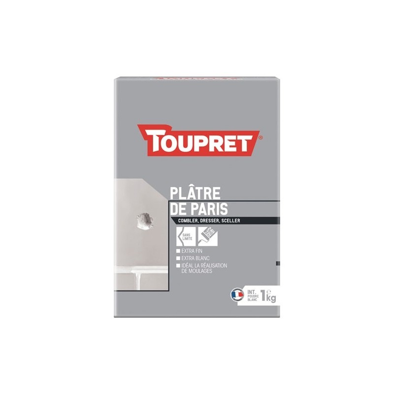 Toupret Platre de paris intérieur poudre 1kg blanc