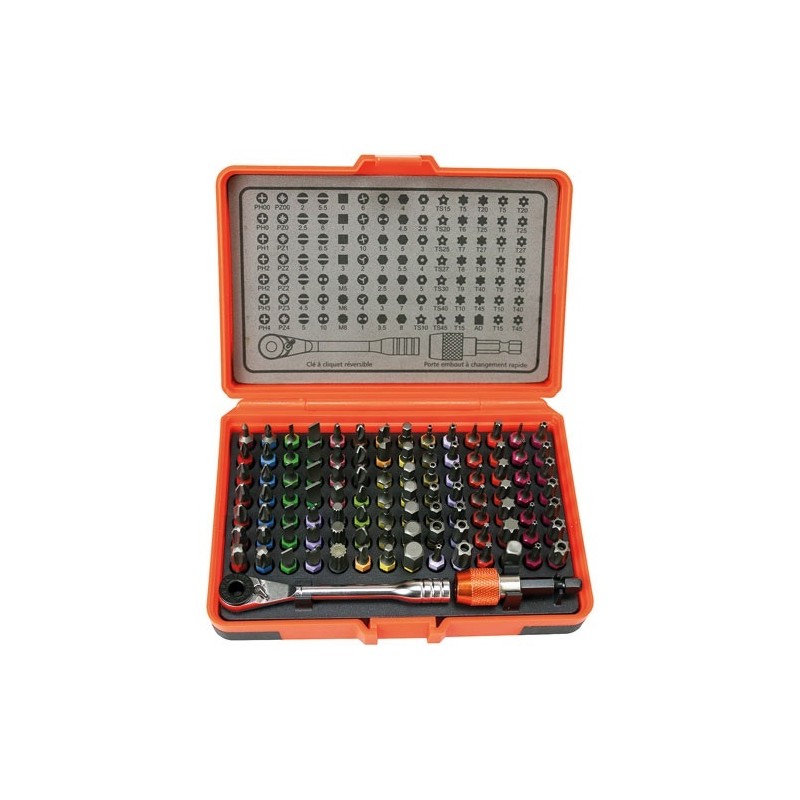 Fischer Darex Coffret mini clé à cliquet + 98 embouts