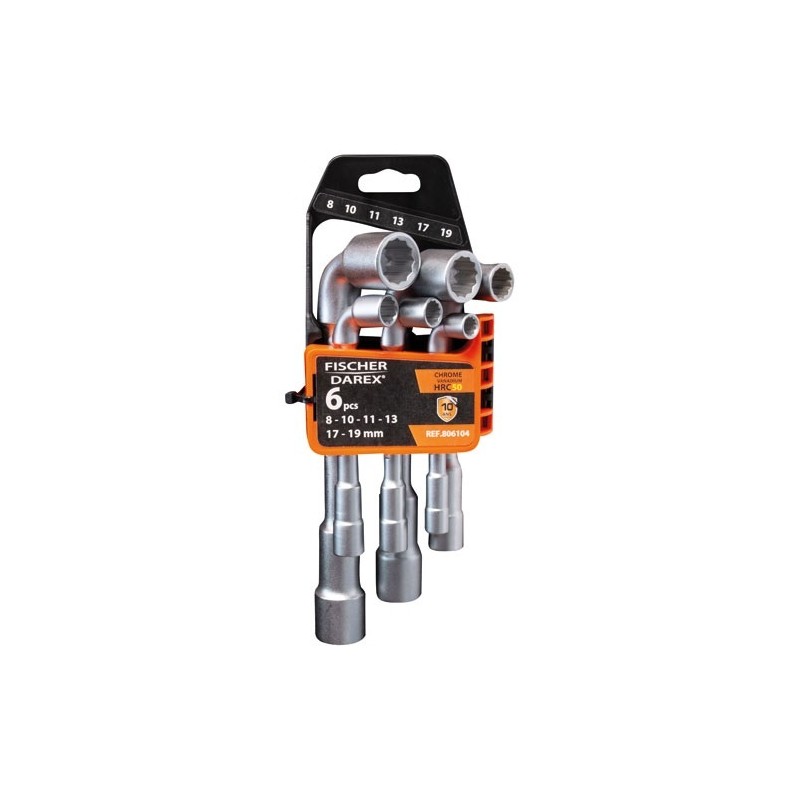 Fischer Darex Jeu de 6 clés à pipe débouchées
