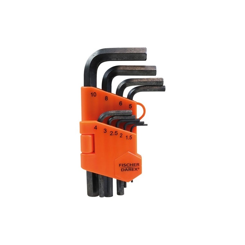 Fischer Darex Cle male hexagonales x 9 avec porte outils