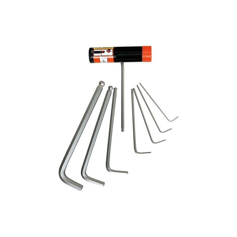 Fischer Darex Cle male hexagonale longues a boules avec porte outils x 8