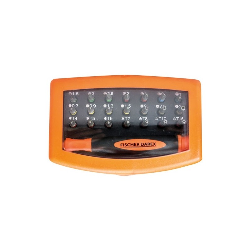 Fischer Darex Coffret de 21 embouts de vissage et tournevis porte embouts