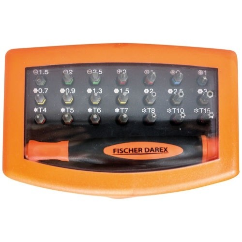 Fischer Darex Coffret de 21 embouts de vissage et tournevis porte embouts