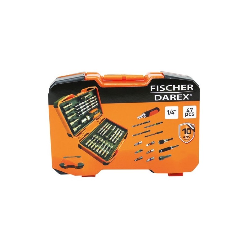 Fischer Darex Coffret de 46 embouts de vissage et tournevis réversible