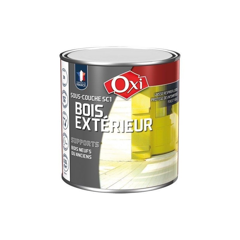 OXI Sous couche bois ext.500ml blanc