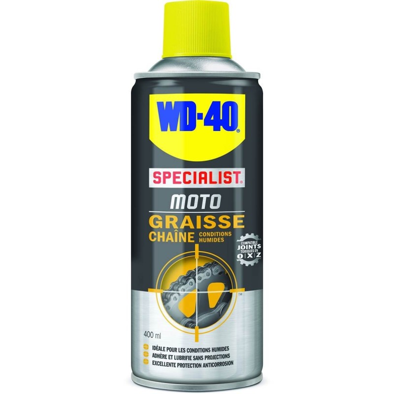 WD40 SPECIALIST MOTO Wd40 moto graisse chaine conditions humides 400ml