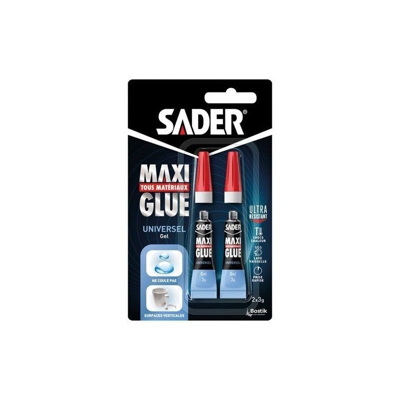 Sader Maxiglue instantanée gel 2x3g