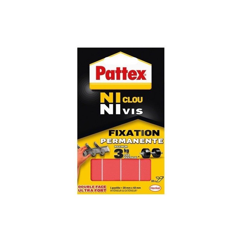 Pattex Ni clou ni vis 10 pastilles détachables